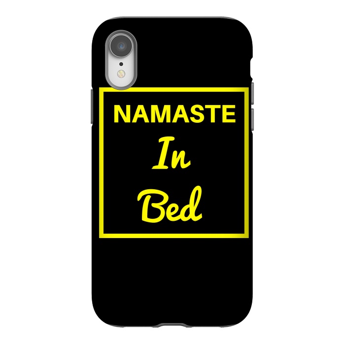 iPhone Xr StrongFit namaste in bed yellow by MALLIKA