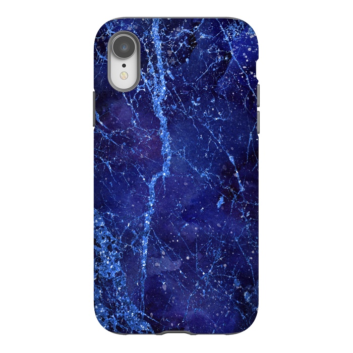 iPhone Xr StrongFit Blue Marbled Glitter 2 by Andrea Haase