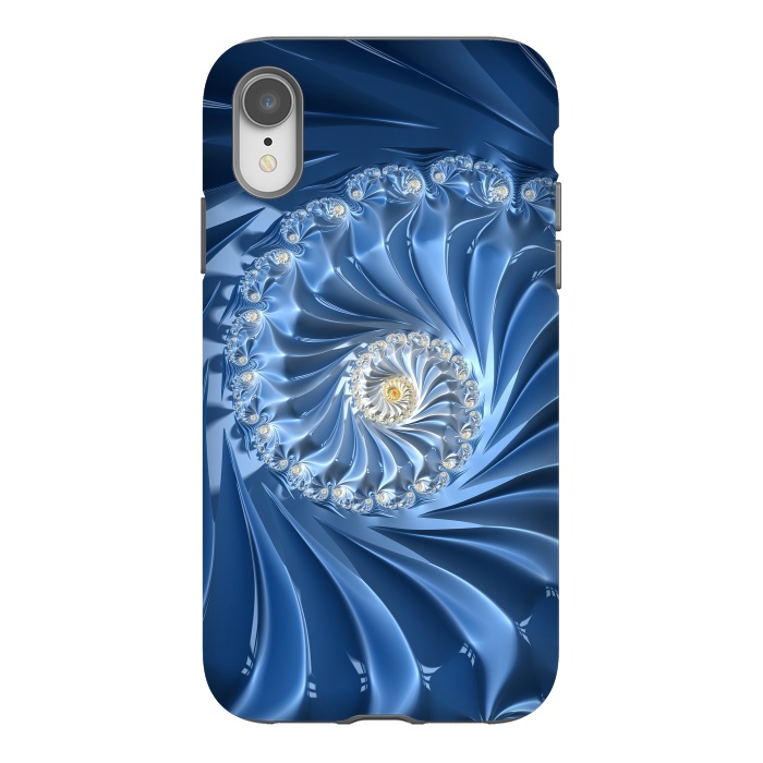 iPhone Xr StrongFit Glamorous Blue Fractal by Andrea Haase