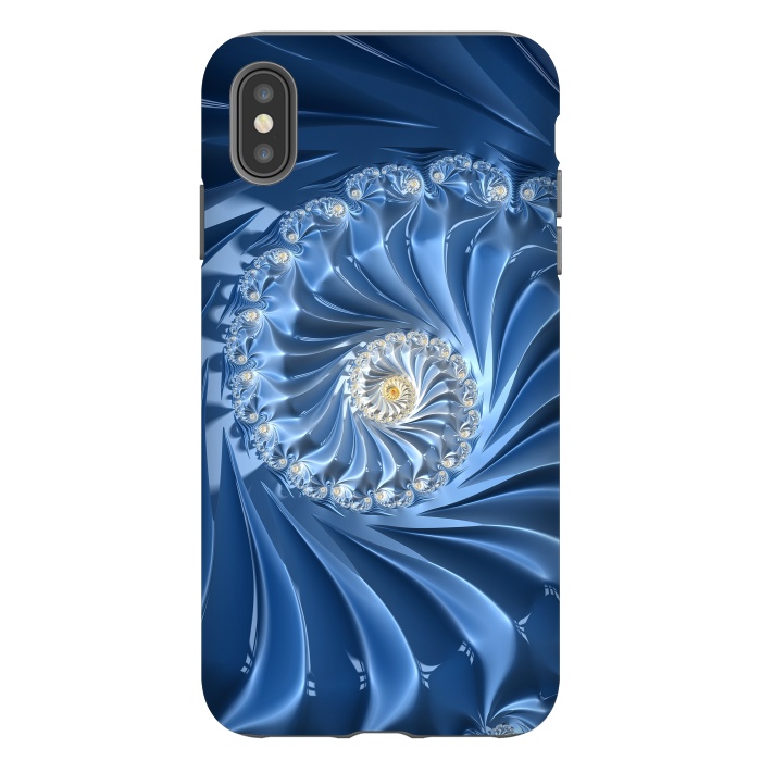 iPhone Xs Max StrongFit Glamorous Blue Fractal by Andrea Haase