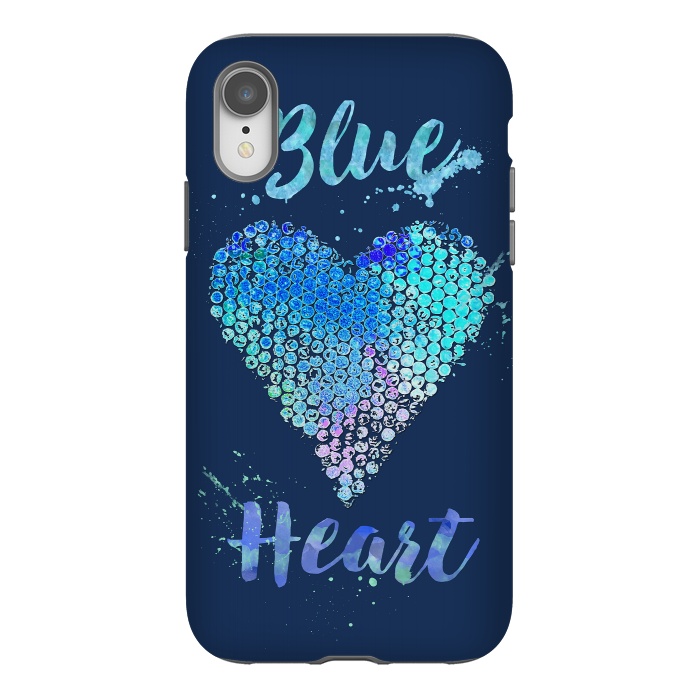 iPhone Xr StrongFit Blue Heart  by Andrea Haase