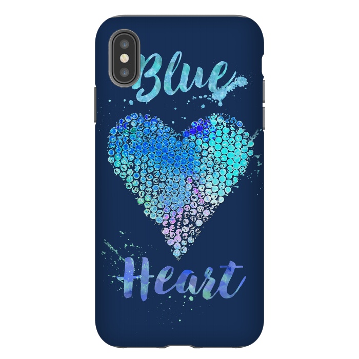 iPhone Xs Max StrongFit Blue Heart  by Andrea Haase
