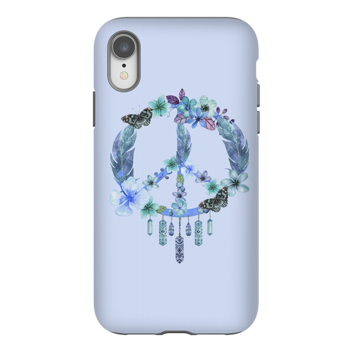 iPhone Xr StrongFit Blue Peace Dreamcatcher by Andrea Haase