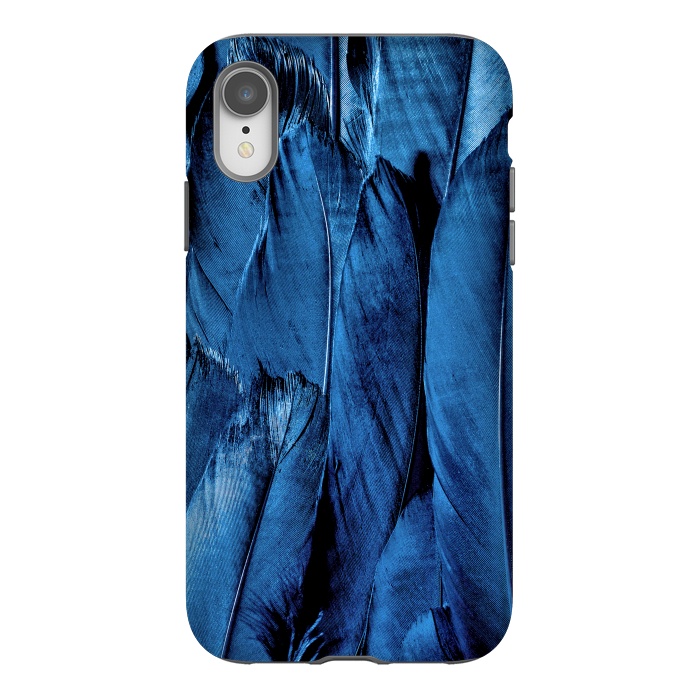iPhone Xr StrongFit Dark Blue Feathers by Andrea Haase
