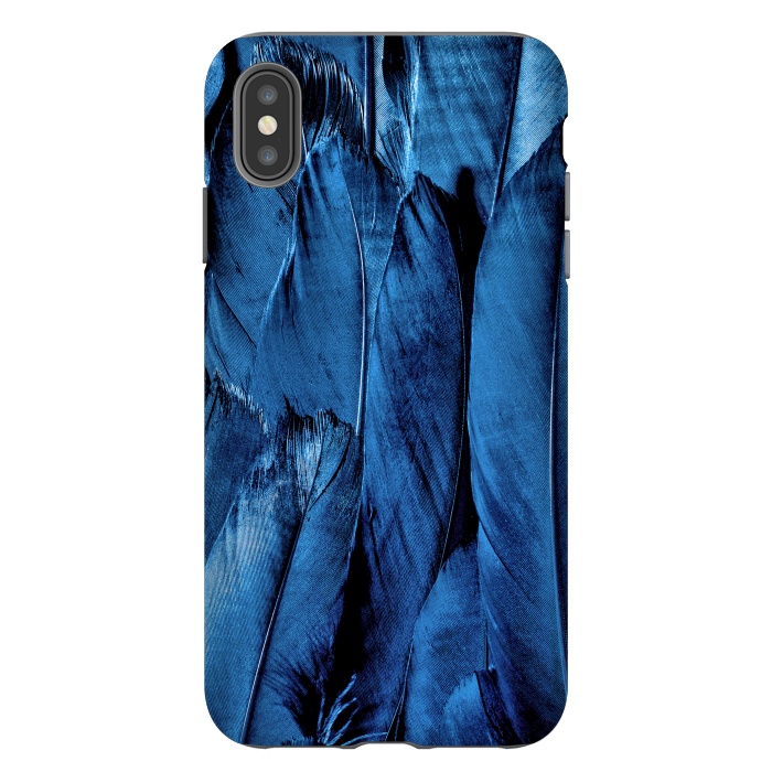 iPhone Xs Max StrongFit Dark Blue Feathers by Andrea Haase