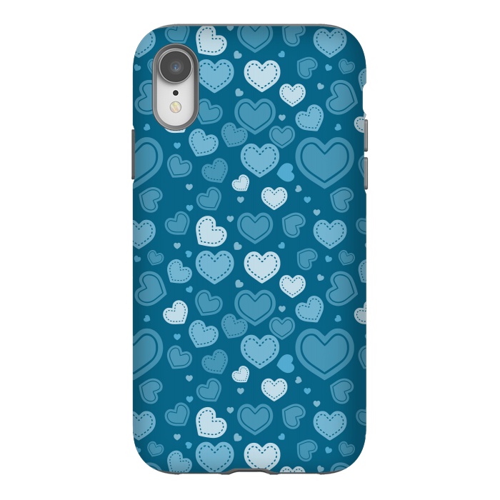 iPhone Xr StrongFit Blue Hearts by TMSarts