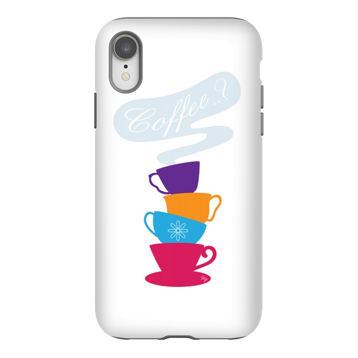 iPhone Xr StrongFit Bright Coffee Cups by Martina