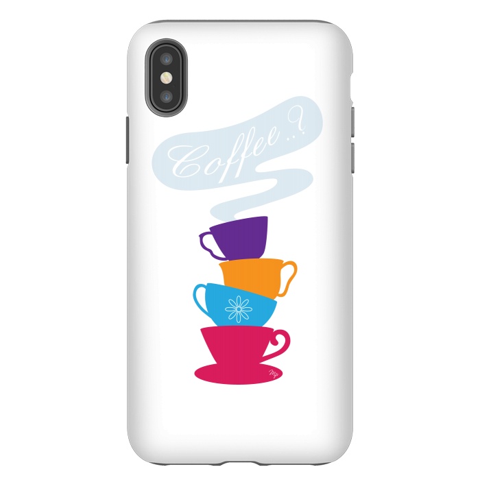 iPhone Xs Max StrongFit Bright Coffee Cups by Martina