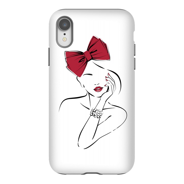 iPhone Xr StrongFit Girl with a bow portrait by Martina
