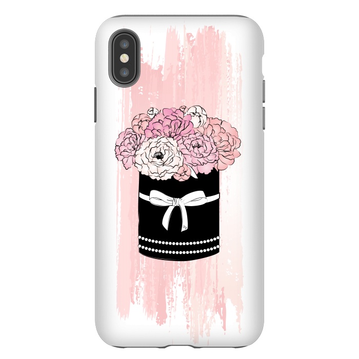 iPhone Xs Max StrongFit Flower Box with pink Peonies by Martina