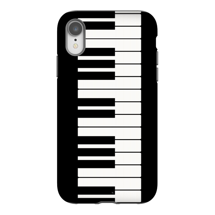 iPhone Xr StrongFit Black and white piano keys music instrument by Martina
