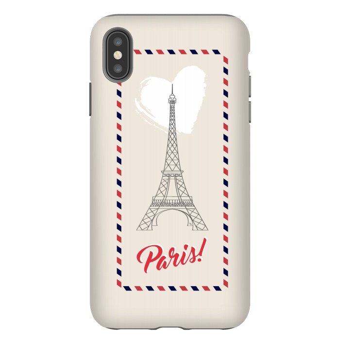 iPhone Xs Max StrongFit Vintage envelope Eiffel Tower in Paris by Martina