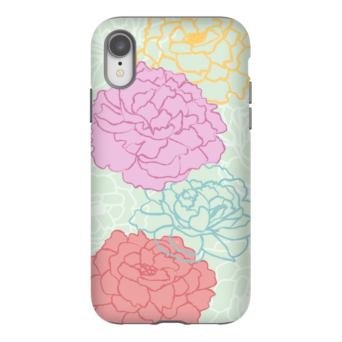 iPhone Xr StrongFit Pretty pastel peonies by Martina