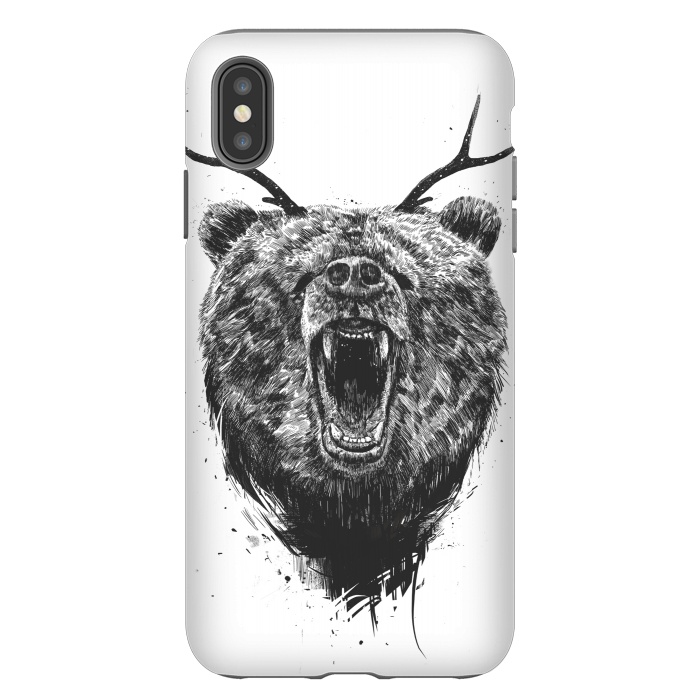 iPhone Xs Max StrongFit Angry bear with antlers by Balazs Solti