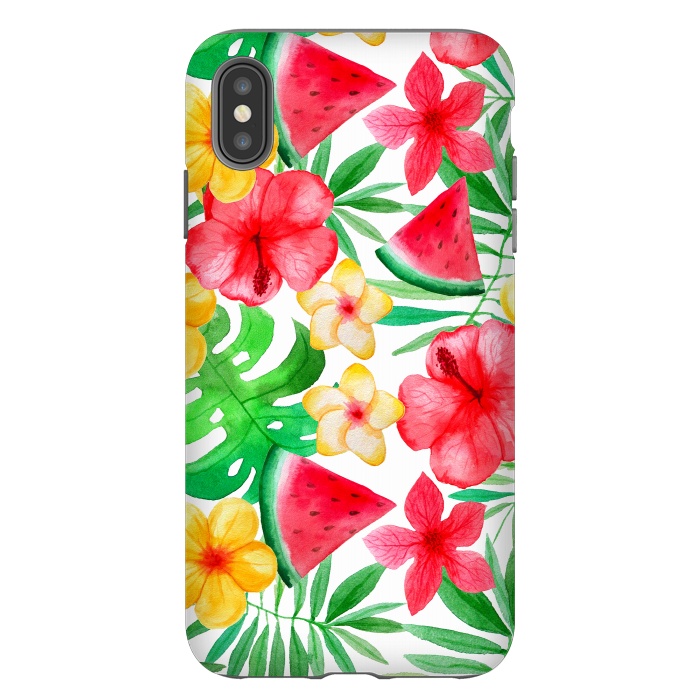 iPhone Xs Max StrongFit Aloha Tropical Hibiscus and Melon Pattern by  Utart