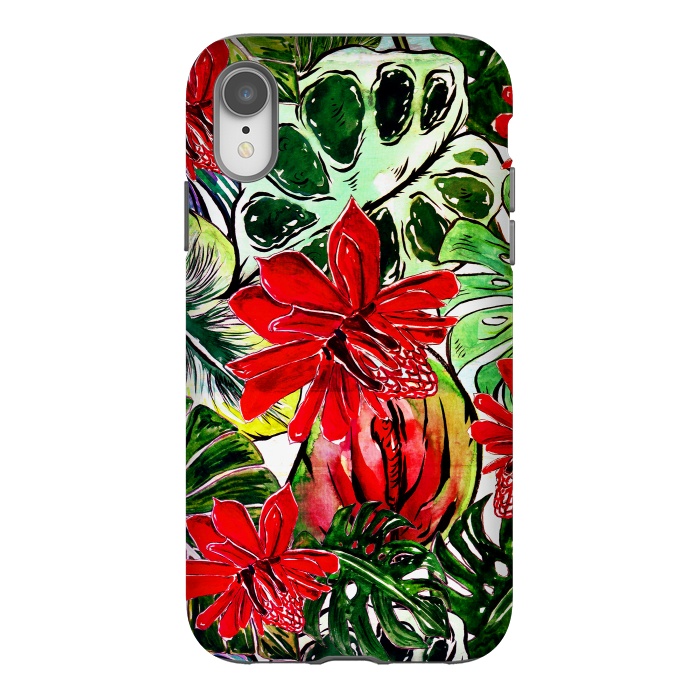 iPhone Xr StrongFit Aloha Tropical Passiflora Jungle by  Utart