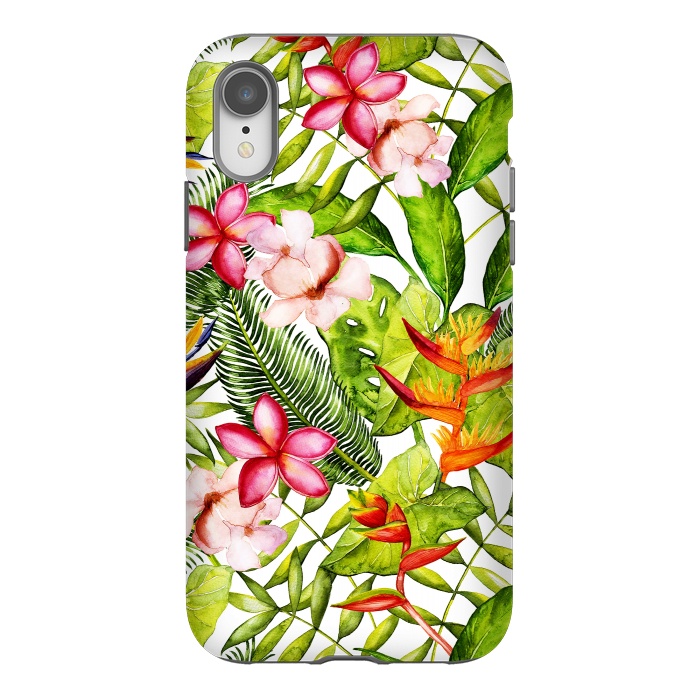 iPhone Xr StrongFit Aloha Tropical Flower Jungle Pattern by  Utart