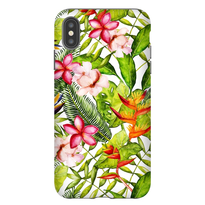 iPhone Xs Max StrongFit Aloha Tropical Flower Jungle Pattern by  Utart