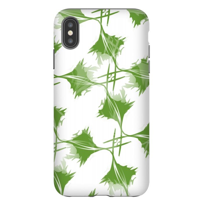 iPhone Xs Max StrongFit Green Leaves by Creativeaxle