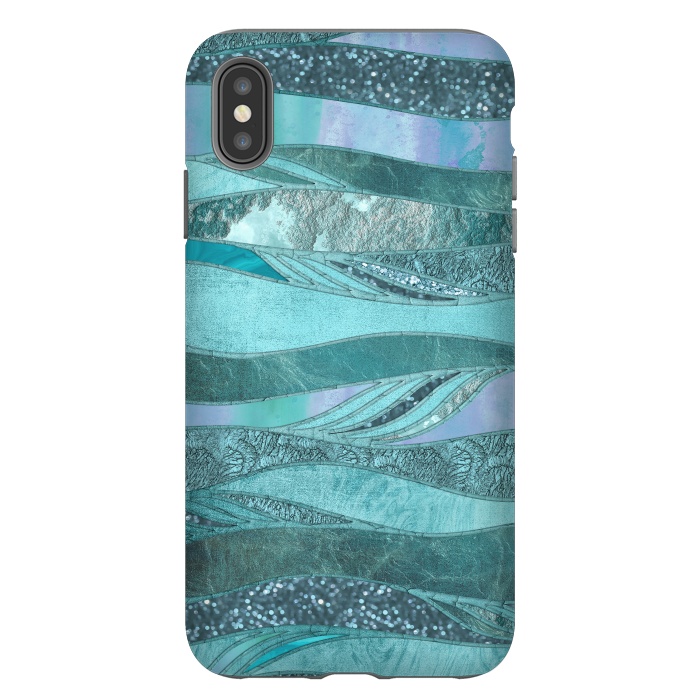 iPhone Xs Max StrongFit Glamorous Waves Of Turquoise and Teal 2 by Andrea Haase