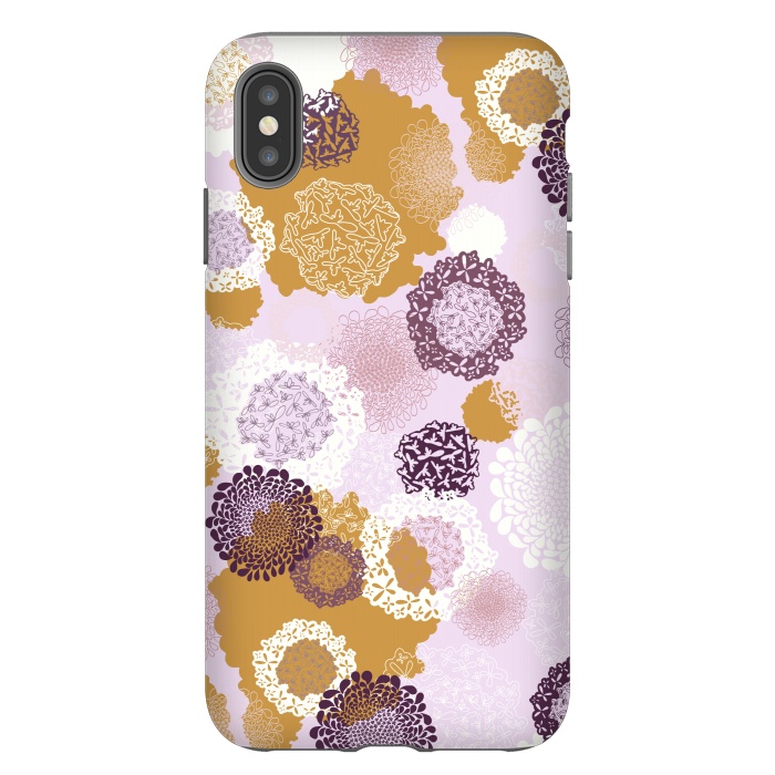 iPhone Xs Max StrongFit Doily Flowers on Pink by Paula Ohreen