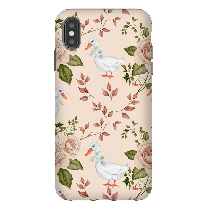 iPhone Xs Max StrongFit Goose in Rose Garden by Creativeaxle