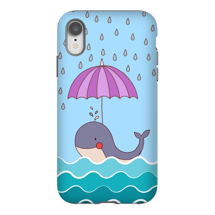 iPhone Xr StrongFit Swimming Whale by Creativeaxle