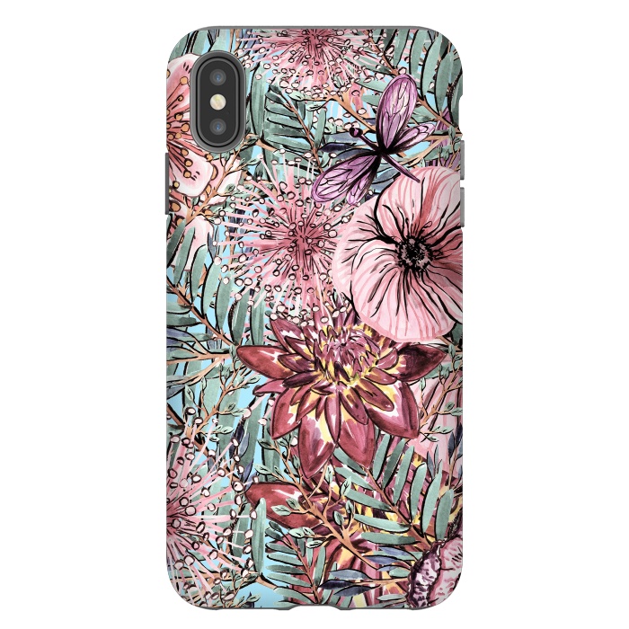 iPhone Xs Max StrongFit Tropical Vintage Flower Pattern by  Utart
