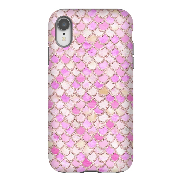iPhone Xr StrongFit Light Pink hand drawn mermaid scales by  Utart