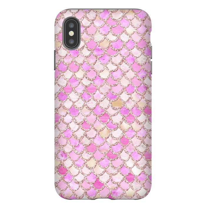 iPhone Xs Max StrongFit Light Pink hand drawn mermaid scales by  Utart