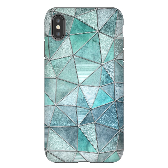 iPhone Xs Max StrongFit Stained Glass Glamour Teal And Turquoise by Andrea Haase