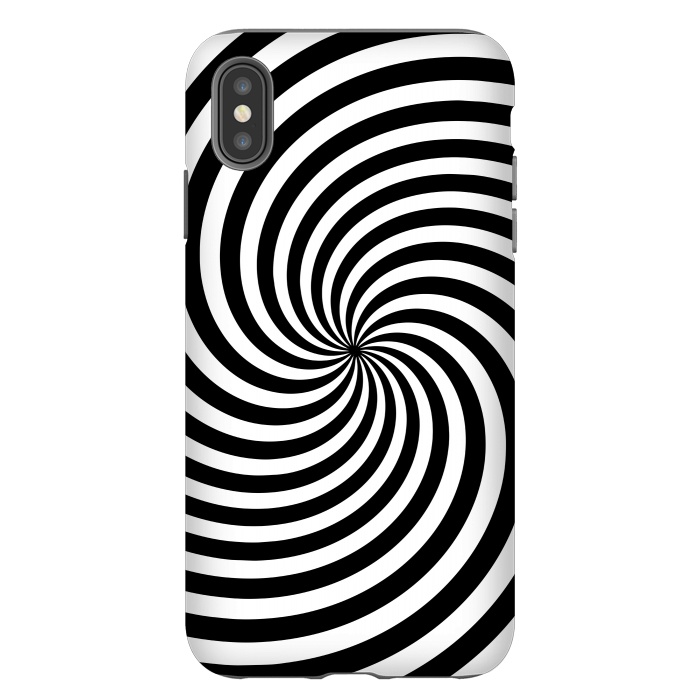 iPhone Xs Max StrongFit Concentric Spiral Op Art Black And White 2 by Andrea Haase