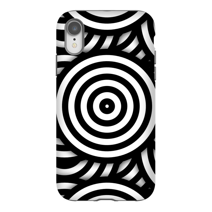 iPhone Xr StrongFit Pop-Art Circle Pattern Black White 2 by Andrea Haase
