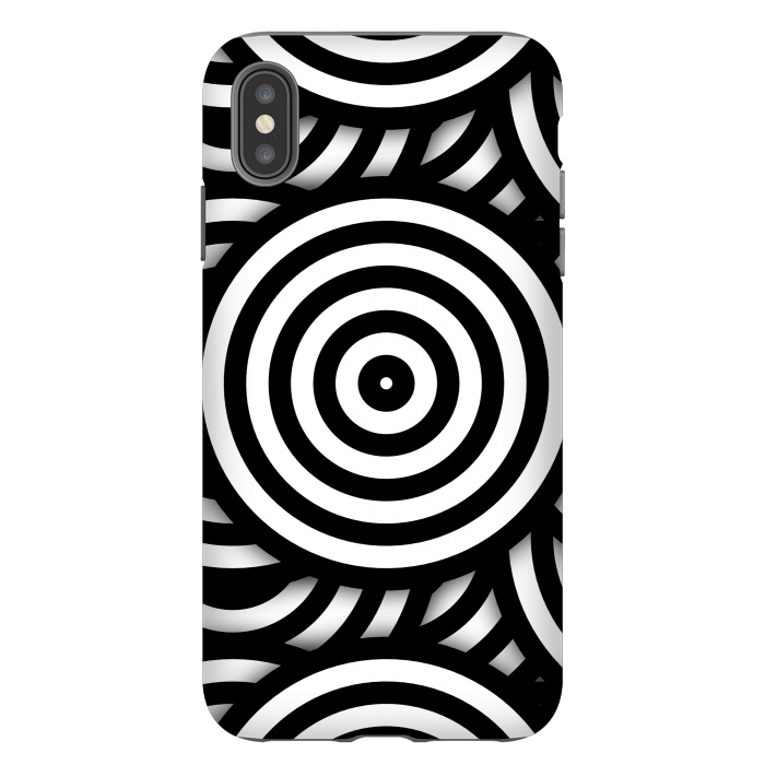 iPhone Xs Max StrongFit Pop-Art Circle Pattern Black White 2 by Andrea Haase