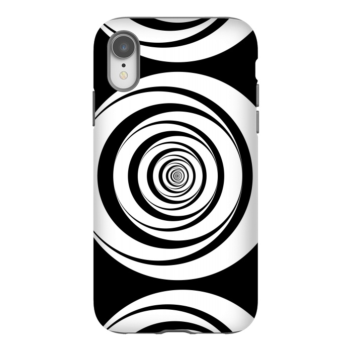 iPhone Xr StrongFit Concentric Circles Pop-Art Black White 2 by Andrea Haase