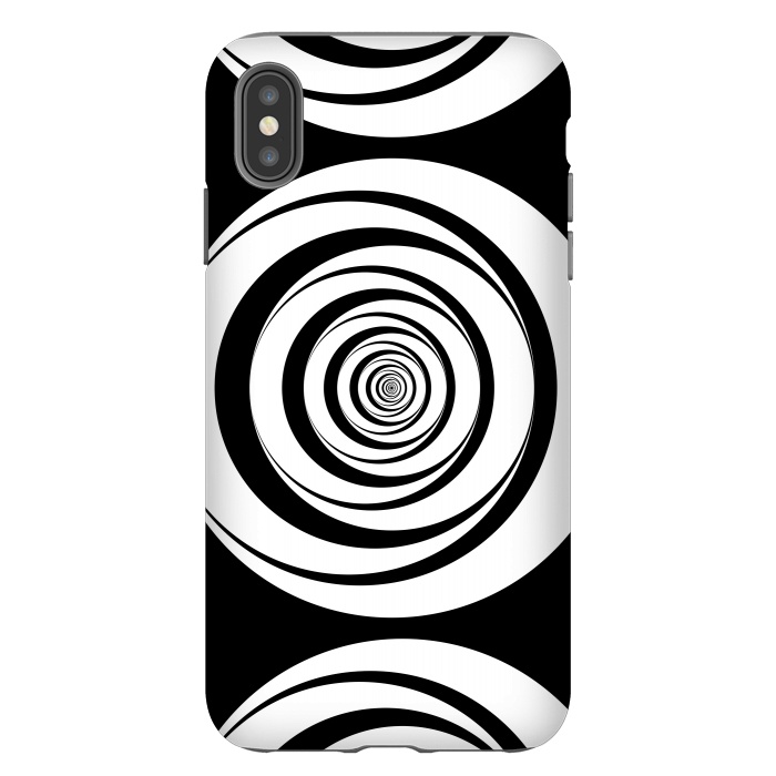 iPhone Xs Max StrongFit Concentric Circles Pop-Art Black White 2 by Andrea Haase