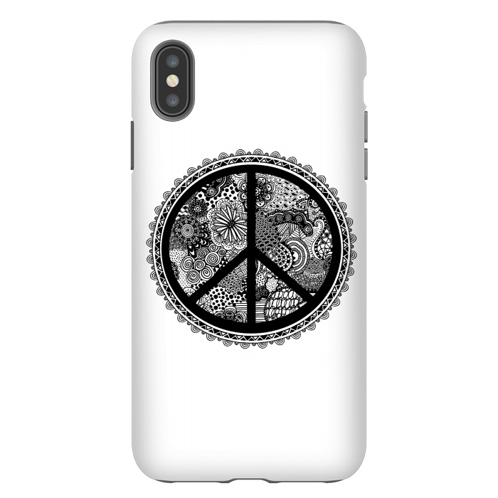 iPhone Xs Max StrongFit Zen Doodle Peace Symbol by Andrea Haase