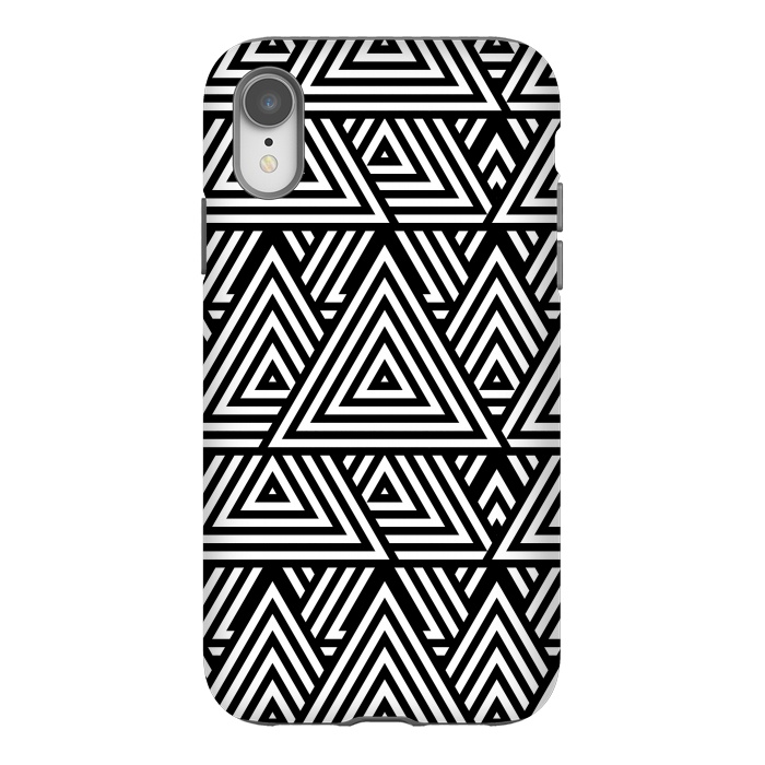 iPhone Xr StrongFit Black White Triangle Pattern by Andrea Haase