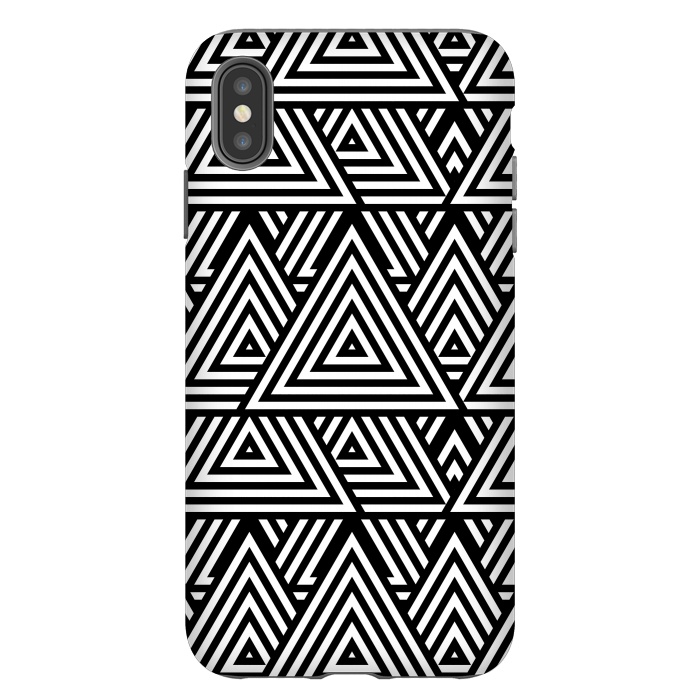 iPhone Xs Max StrongFit Black White Triangle Pattern by Andrea Haase