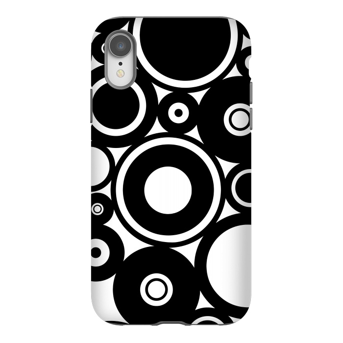 iPhone Xr StrongFit Pop-Art Black White Circles by Andrea Haase