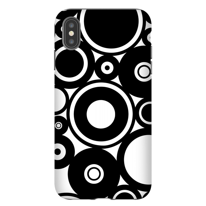 iPhone Xs Max StrongFit Pop-Art Black White Circles by Andrea Haase