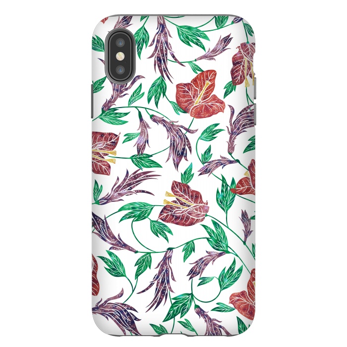 iPhone Xs Max StrongFit Tropical Flowers Pattern by Dushan Medich