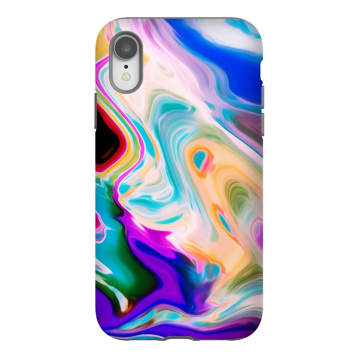 iPhone Xr StrongFit Colorful Abstract Marble Swirls by Dushan Medich