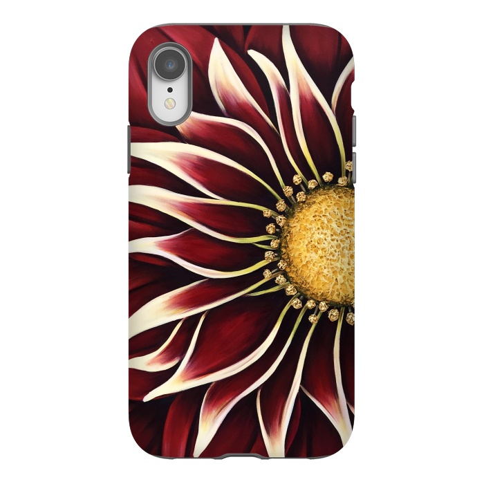 iPhone Xr StrongFit Crimson Zinnia by Denise Cassidy Wood