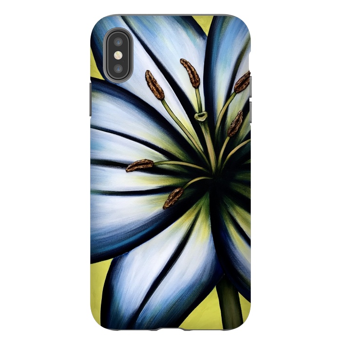 iPhone Xs Max StrongFit Blue Lily by Denise Cassidy Wood