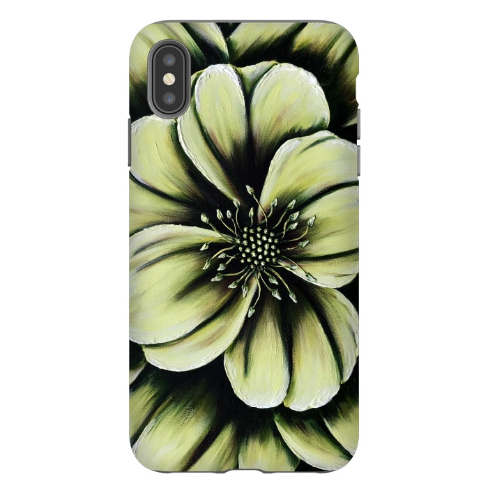 iPhone Xs Max StrongFit Green Flower by Denise Cassidy Wood