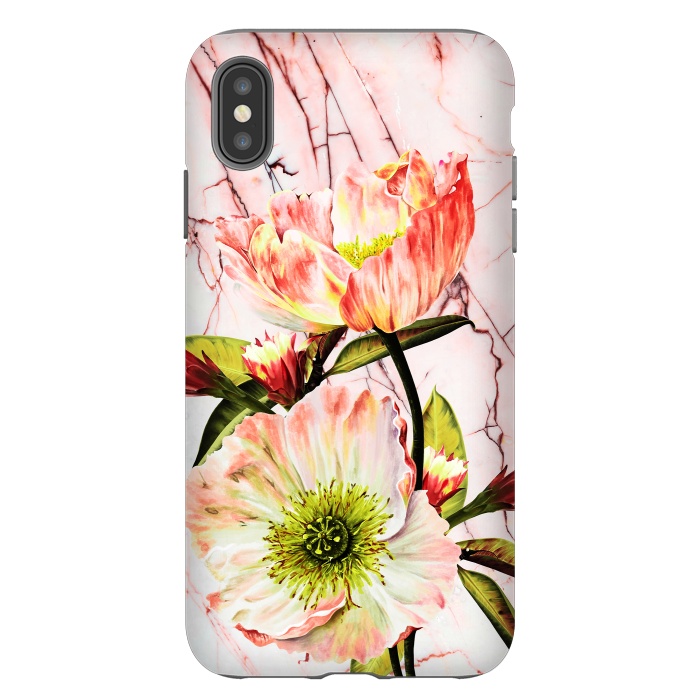 iPhone Xs Max StrongFit Flowering on pink marble by Mmartabc