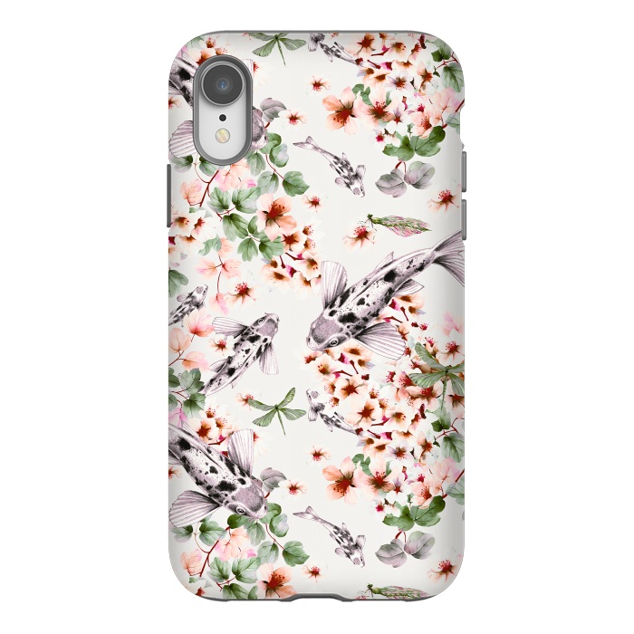 iPhone Xr StrongFit Asian pattern fish bloom by Mmartabc