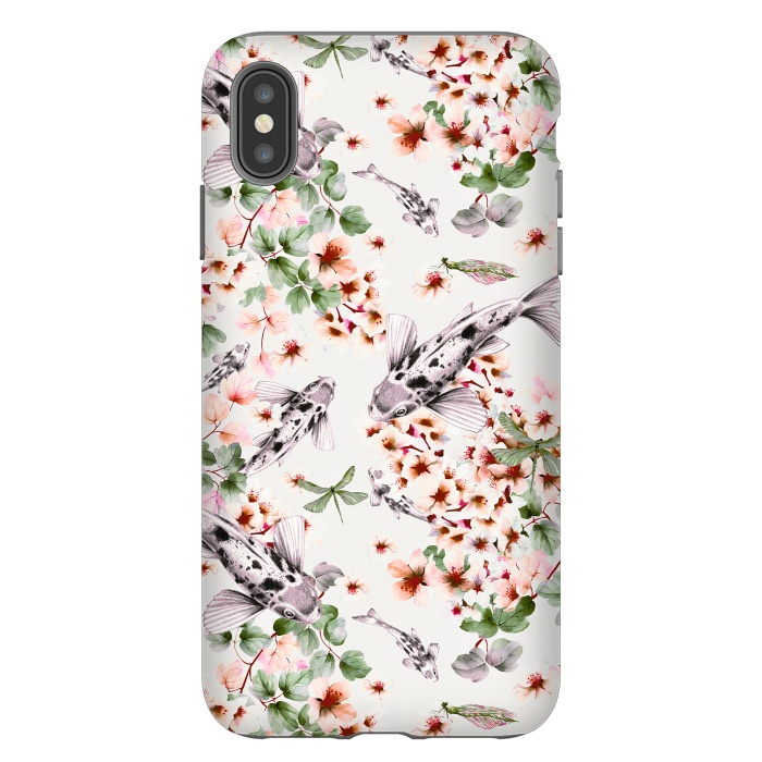 iPhone Xs Max StrongFit Asian pattern fish bloom by Mmartabc