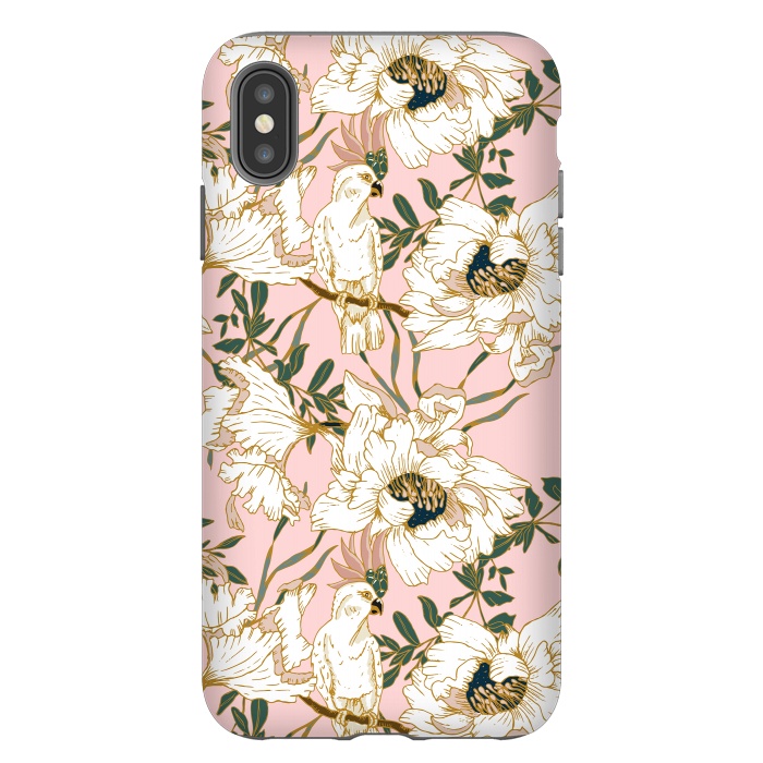 iPhone Xs Max StrongFit Exotic birds on flowers by Mmartabc